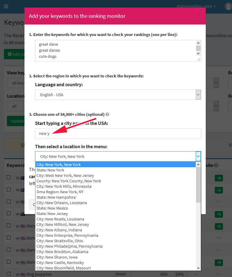 ranking checks from different cities