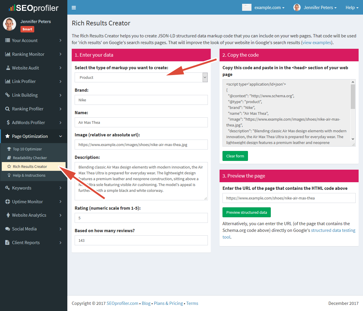 Rich Results Creator tool