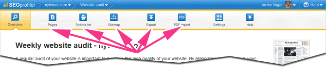 seo audit panels