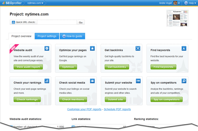 seo project overview