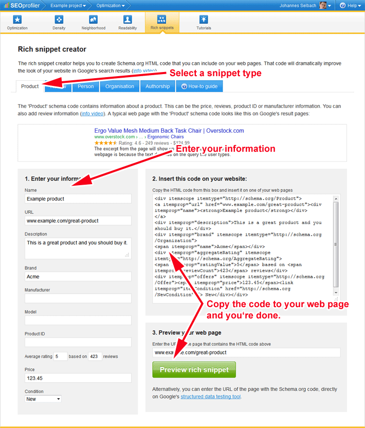 rich snippet creator