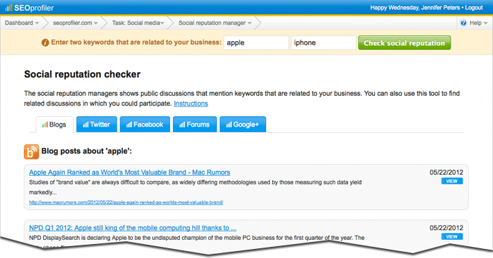 social reputation checker
